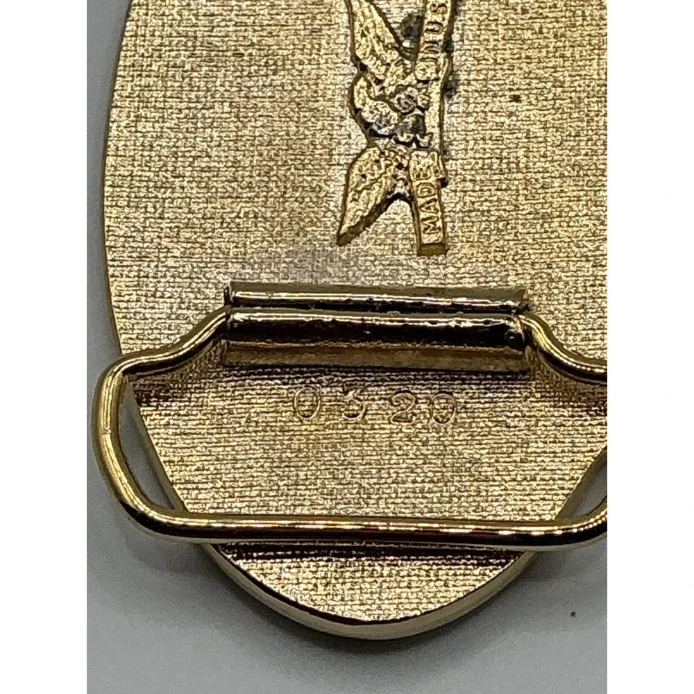 Pure Country Belt Buckle Gold Tone Enamel Guitar Cowboy Hat‎ Made in USA 0320